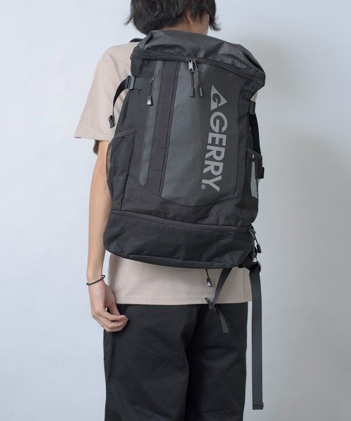 GERRY（ジェリー）の「【GERRY】FUSEレインカバー付きBOXリュック R1194 YMY（バックパック/リュック・メンズ・ブラック×ブラック/ブラック×シルバー・FREE）」の10枚目の写真