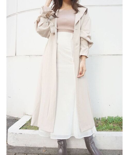 MERCURYDUO（マーキュリーデュオ）の「バックカシュクールプリーツトレンチコート（チェスターコート・レディース・ベージュ/その他1・SMALL/MEDIUM）」の15枚目の写真