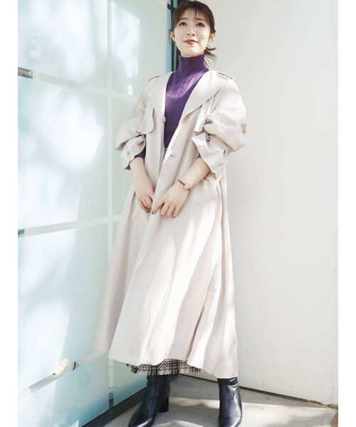 MERCURYDUO（マーキュリーデュオ）の「バックカシュクールプリーツトレンチコート（チェスターコート・レディース・ベージュ/その他1・SMALL/MEDIUM）」の20枚目の写真