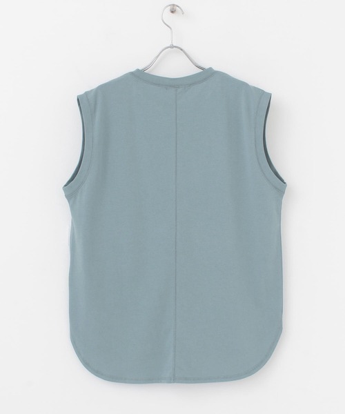 FORK&SPOON（フォークアンドスプーン）の「FORK&SPOON　コットンリネンノースリーブTシャツ（Tシャツ/カットソー・レディース・チャコールグレー/ホワイト系その他/ブルー系その他・ONE）」の13枚目の写真