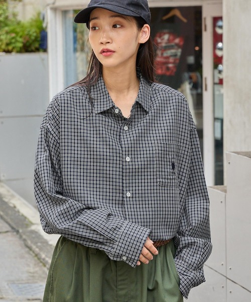 ユーエスポロアッスン オーバーサイズ 先染ブラック デニムジャケット 刺繍ロゴ ユーエスポロアッスン オーバーサイズ 先染ブラック デニム