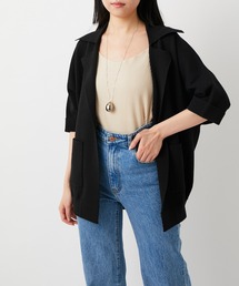 ADAM ET ROPE' | 【セットアップ対応】メンアセリネンニットジャケット(テーラードジャケット)