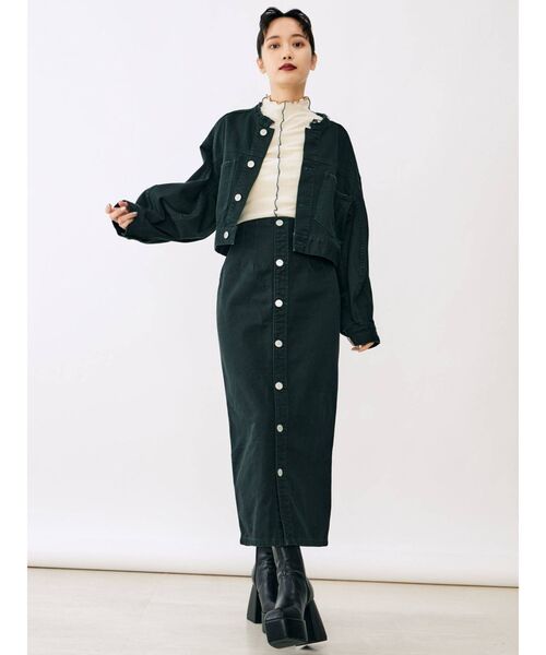 MURUA(ムルーア)の「バックスリットタイトスカート(スカート・レディース・ブラック/グリーン/ブラウン/グレー・1/2)」の5枚目の写真