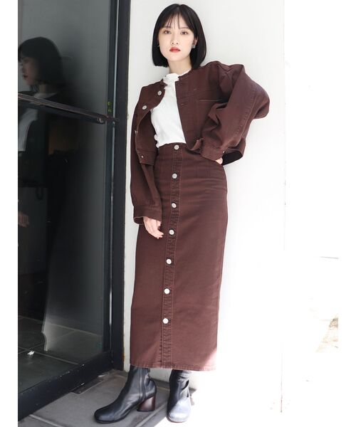 MURUA(ムルーア)の「バックスリットタイトスカート(スカート・レディース・ブラック/グリーン/ブラウン/グレー・1/2)」の8枚目の写真