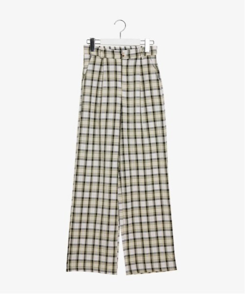 SONA（ソナ）の「SONYUNARA チェック柄ピンタックロングスラックス（スラックス・レディース・ベージュ・FREE）」の6枚目の写真