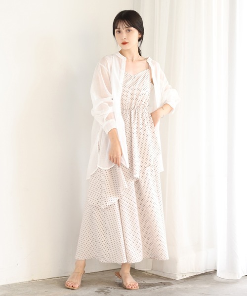 one after another NICE CLAUP(ワンアフターアナザーナイスクラップ)の「【Web限定】前後2Wayラッフルキャミワンピース(ワンピース・レディース・ブラック系/サックスブルー系/ホワイト系その他・FREE)」の17枚目の写真
