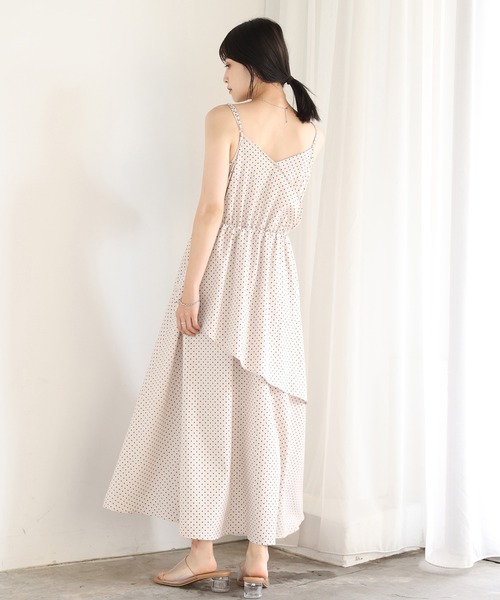 one after another NICE CLAUP(ワンアフターアナザーナイスクラップ)の「【Web限定】前後2Wayラッフルキャミワンピース(ワンピース・レディース・ブラック系/サックスブルー系/ホワイト系その他・FREE)」の10枚目の写真