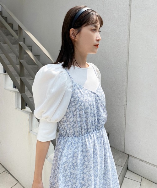 one after another NICE CLAUP(ワンアフターアナザーナイスクラップ)の「【Web限定】前後2Wayラッフルキャミワンピース(ワンピース・レディース・ブラック系/サックスブルー系/ホワイト系その他・FREE)」の4枚目の写真