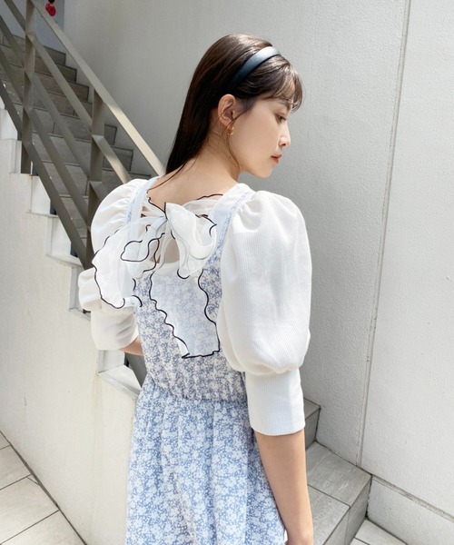 one after another NICE CLAUP(ワンアフターアナザーナイスクラップ)の「【Web限定】前後2Wayラッフルキャミワンピース(ワンピース・レディース・ブラック系/サックスブルー系/ホワイト系その他・FREE)」の12枚目の写真