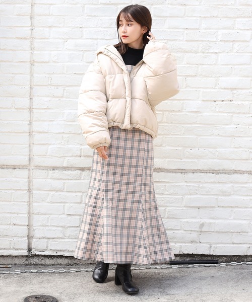 one after another NICE CLAUP(ワンアフターアナザーナイスクラップ)の「コスパ最強軽くて暖かい エコダウンジャケット(ダウンジャケット/コート・レディース・ブラック/アイボリー/グレー系その他/ライトベージュ・FREE)」の21枚目の写真