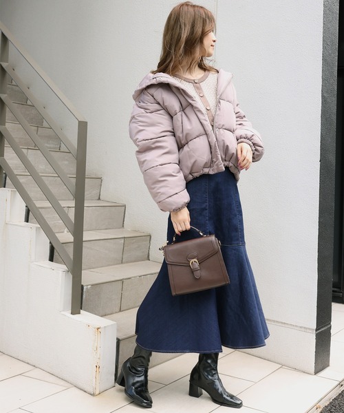 one after another NICE CLAUP(ワンアフターアナザーナイスクラップ)の「コスパ最強軽くて暖かい エコダウンジャケット(ダウンジャケット/コート・レディース・ブラック/アイボリー/グレー系その他/ライトベージュ・FREE)」の7枚目の写真