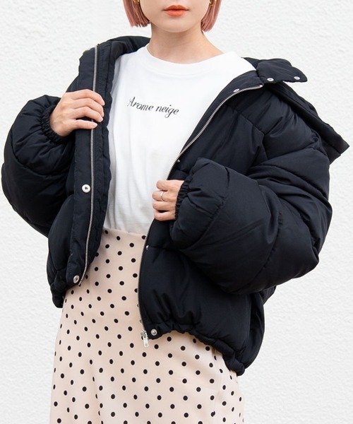 one after another NICE CLAUP(ワンアフターアナザーナイスクラップ)の「コスパ最強軽くて暖かい エコダウンジャケット(ダウンジャケット/コート・レディース・ブラック/アイボリー/グレー系その他/ライトベージュ・FREE)」の18枚目の写真