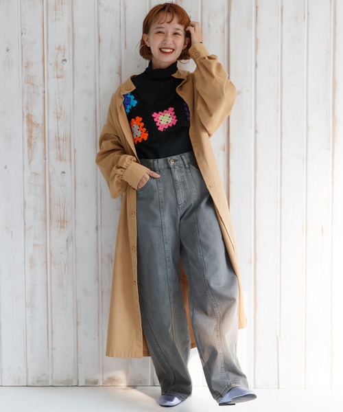 mikke（ミッケ）の「パッチワーククロシェ編みカラービスチェ/ニットベスト（ベスト・レディース・ホワイト/ブラック・FREE）」の22枚目の写真