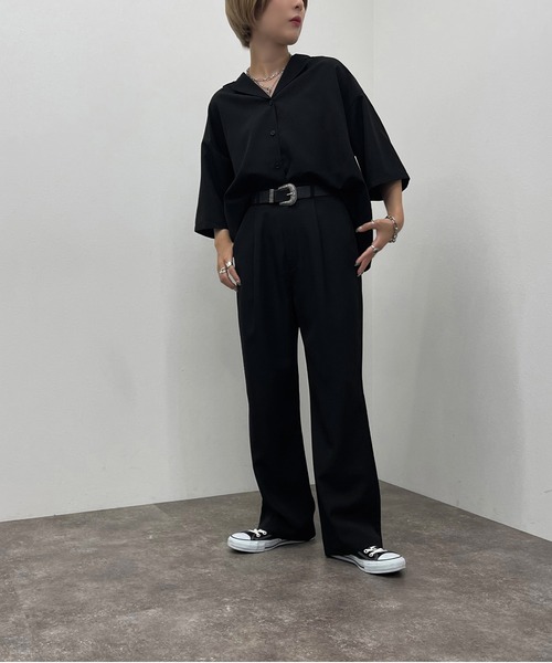 apres jour mignon（アプレジュールミニョン）の「ストレートパンツ【SETUP可能】【ZOZOTOWN限定アイテム】（その他パンツ・レディース・カーキ/ブラック/ベージュ・X-LARGE/SMALL/MEDIUM）」の9枚目の写真