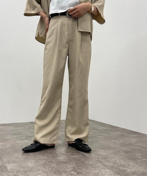 apres jour mignon（アプレジュールミニョン）の「ストレートパンツ【SETUP可能】【ZOZOTOWN限定アイテム】（その他パンツ・レディース・カーキ/ブラック/ベージュ・X-LARGE/SMALL/MEDIUM）」の16枚目の写真