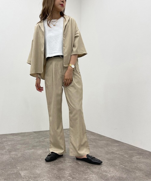 apres jour mignon（アプレジュールミニョン）の「ストレートパンツ【SETUP可能】【ZOZOTOWN限定アイテム】（その他パンツ・レディース・カーキ/ブラック/ベージュ・X-LARGE/SMALL/MEDIUM）」の21枚目の写真