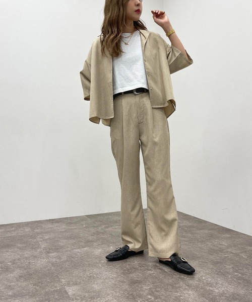 apres jour mignon（アプレジュールミニョン）の「ストレートパンツ【SETUP可能】【ZOZOTOWN限定アイテム】（その他パンツ・レディース・カーキ/ブラック/ベージュ・X-LARGE/SMALL/MEDIUM）」の19枚目の写真