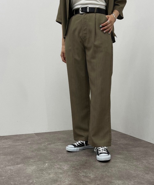 apres jour mignon（アプレジュールミニョン）の「ストレートパンツ【SETUP可能】【ZOZOTOWN限定アイテム】（その他パンツ・レディース・カーキ/ブラック/ベージュ・X-LARGE/SMALL/MEDIUM）」の5枚目の写真