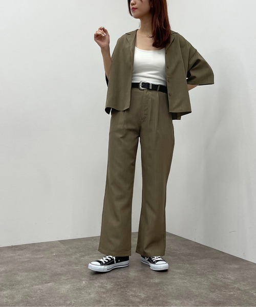 apres jour mignon（アプレジュールミニョン）の「ストレートパンツ【SETUP可能】【ZOZOTOWN限定アイテム】（その他パンツ・レディース・カーキ/ブラック/ベージュ・X-LARGE/SMALL/MEDIUM）」の13枚目の写真