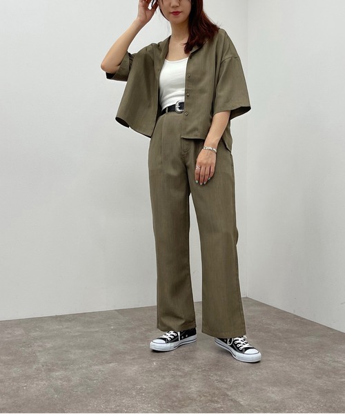 apres jour mignon（アプレジュールミニョン）の「ストレートパンツ【SETUP可能】【ZOZOTOWN限定アイテム】（その他パンツ・レディース・カーキ/ブラック/ベージュ・X-LARGE/SMALL/MEDIUM）」の8枚目の写真