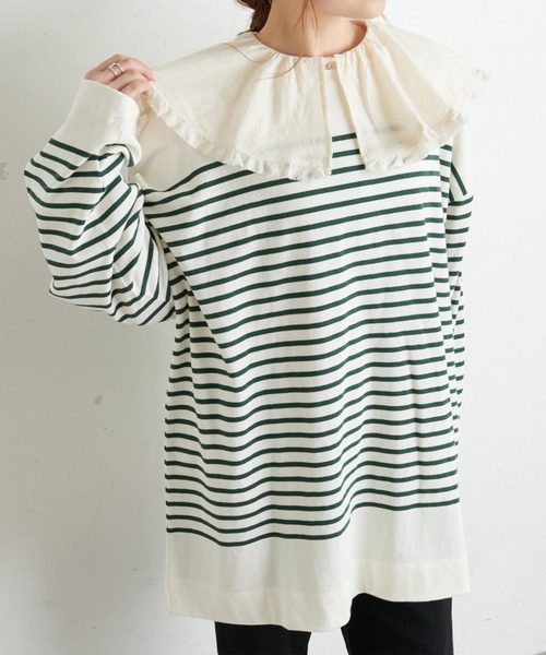 PUAL CE CIN(ピュアルセシン)の「襟/ビッグカラーガーゼブラウス(シャツ/ブラウス・レディース・ブラック/キャメル/サックスブルー/ナチュラル・FREE)」の17枚目の写真