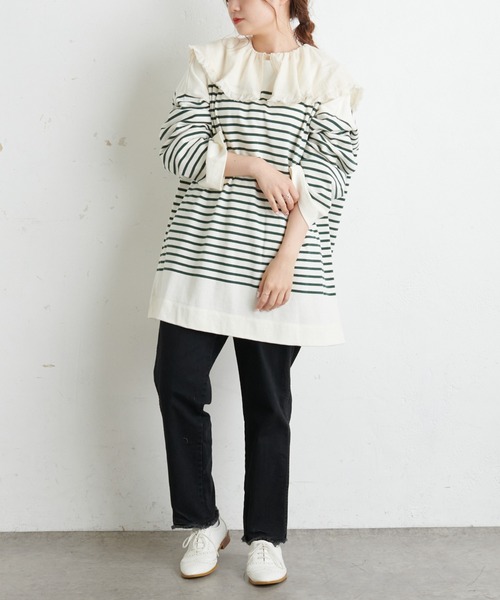 PUAL CE CIN(ピュアルセシン)の「襟/ビッグカラーガーゼブラウス(シャツ/ブラウス・レディース・ブラック/キャメル/サックスブルー/ナチュラル・FREE)」の14枚目の写真