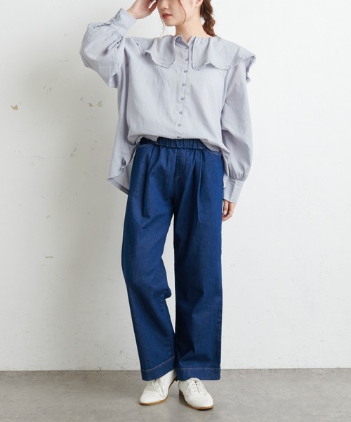 PUAL CE CIN(ピュアルセシン)の「襟/ビッグカラーガーゼブラウス(シャツ/ブラウス・レディース・ブラック/キャメル/サックスブルー/ナチュラル・FREE)」の21枚目の写真