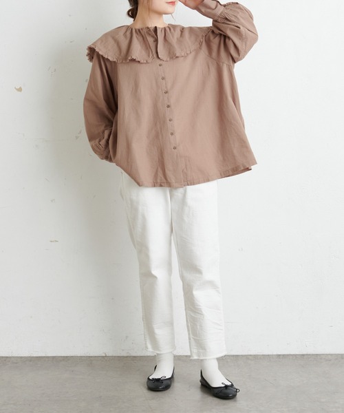 PUAL CE CIN(ピュアルセシン)の「襟/ビッグカラーガーゼブラウス(シャツ/ブラウス・レディース・ブラック/キャメル/サックスブルー/ナチュラル・FREE)」の19枚目の写真