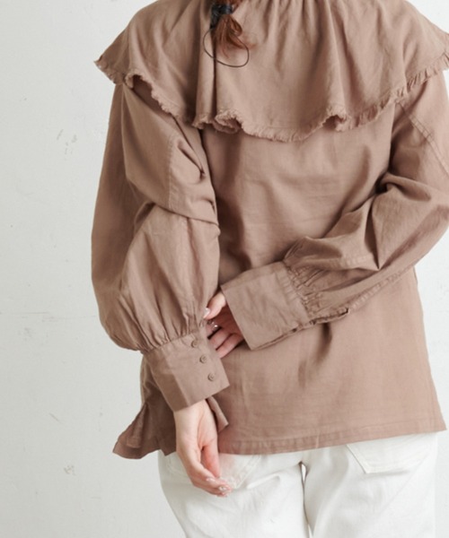 PUAL CE CIN(ピュアルセシン)の「襟/ビッグカラーガーゼブラウス(シャツ/ブラウス・レディース・ブラック/キャメル/サックスブルー/ナチュラル・FREE)」の18枚目の写真