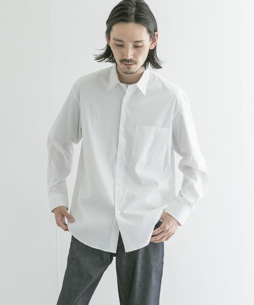 URBAN RESEARCH（アーバンリサーチ）の「Regular Fit Stretch SHIRTS（シャツ/ブラウス・メンズ・ネイビー/ホワイト/ベージュ系その他・LARGE/MEDIUM）」の2枚目の写真