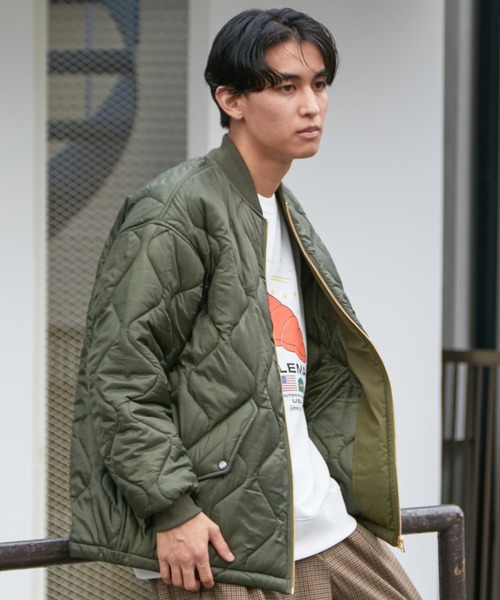 【HINSON/ヒンソン】別注ヘチマキルトノーカラージップブルゾン