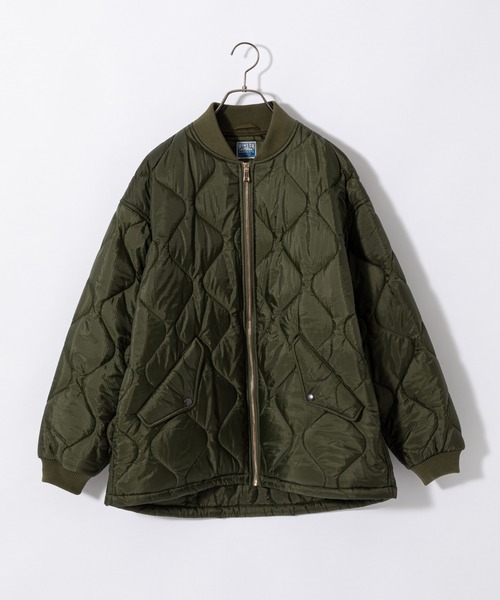 HINSON（ヒンソン）の「【HINSON/ヒンソン】別注ヘチマキルトノーカラージップブルゾン（ミリタリージャケット・メンズ・ブラック/グリーン・MEDIUM/LARGE）」の14枚目の写真