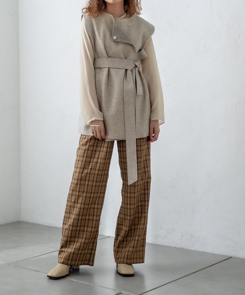 mystic（ミスティック）の「チェックタックパンツ（その他パンツ・レディース・ベージュ/グリーン/キャメル・1/2）」の16枚目の写真