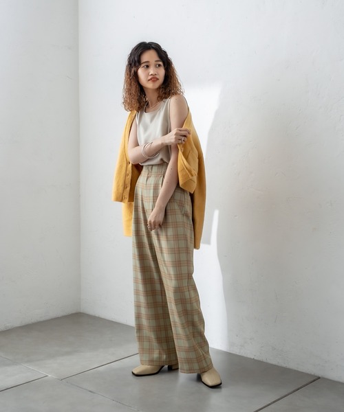mystic（ミスティック）の「チェックタックパンツ（その他パンツ・レディース・ベージュ/グリーン/キャメル・1/2）」の14枚目の写真