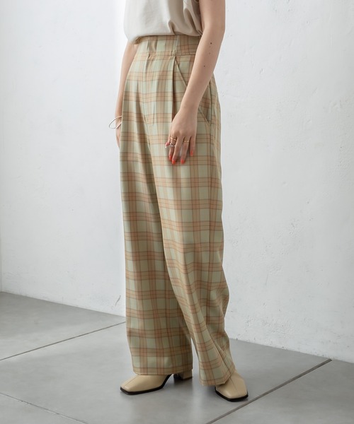 mystic（ミスティック）の「チェックタックパンツ（その他パンツ・レディース・ベージュ/グリーン/キャメル・1/2）」の7枚目の写真