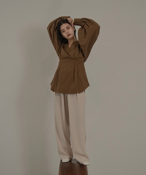 lawgy 【volume blouse】 volume waist tuck blouse（シャツ/ブラウス）｜lawgy（ラウジー）の