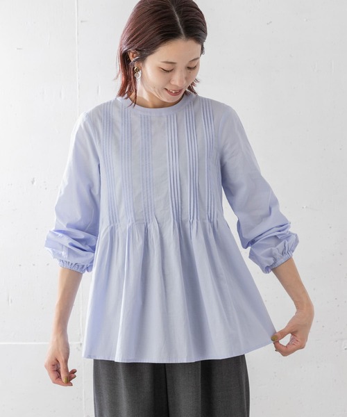 URBAN RESEARCH Sonny Label（アーバンリサーチサニーレーベル）の「ピンタックフレアブラウス（シャツ/ブラウス・レディース・オフホワイト/ブルー系その他/ブラック・FREE）」の6枚目の写真