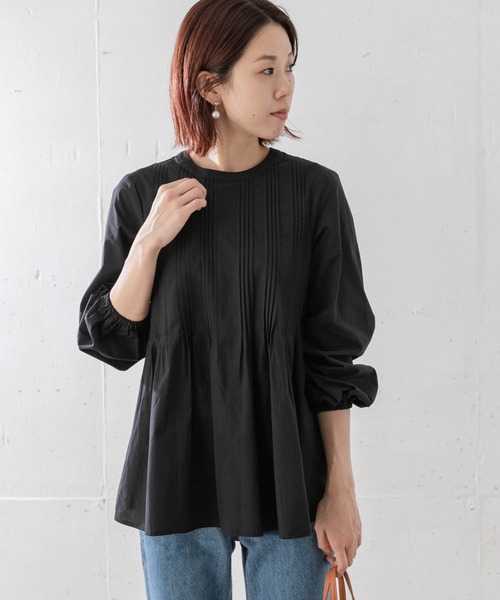 URBAN RESEARCH Sonny Label（アーバンリサーチサニーレーベル）の「ピンタックフレアブラウス（シャツ/ブラウス・レディース・オフホワイト/ブルー系その他/ブラック・FREE）」の4枚目の写真