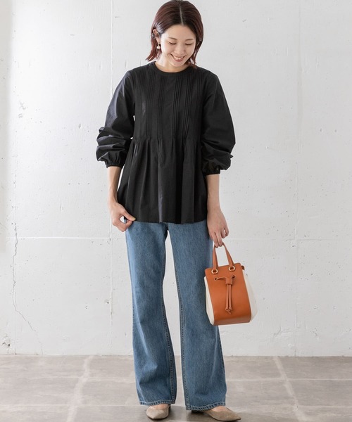 URBAN RESEARCH Sonny Label（アーバンリサーチサニーレーベル）の「ピンタックフレアブラウス（シャツ/ブラウス・レディース・オフホワイト/ブルー系その他/ブラック・FREE）」の8枚目の写真