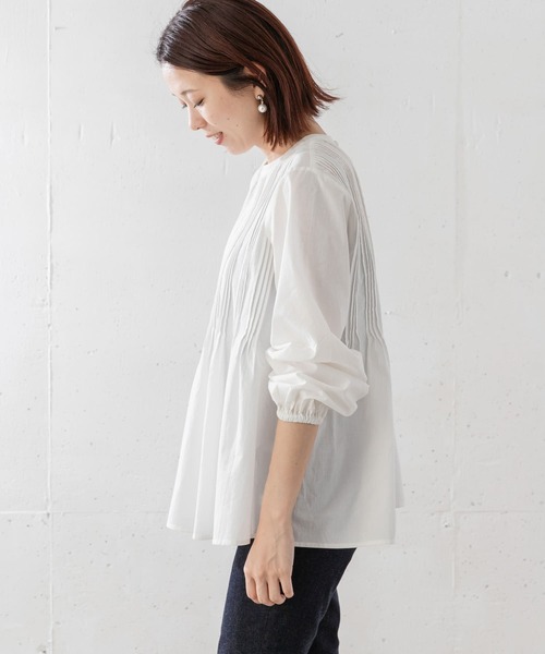 URBAN RESEARCH Sonny Label（アーバンリサーチサニーレーベル）の「ピンタックフレアブラウス（シャツ/ブラウス・レディース・オフホワイト/ブルー系その他/ブラック・FREE）」の13枚目の写真