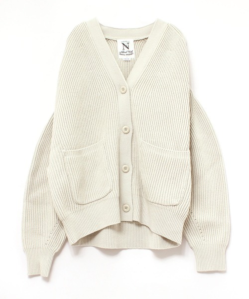 RNA-N（アールエヌエーエヌ）の「K2550 コットン畦ミリタリーカーディガン（カーディガン/ボレロ・レディース・カーキブラウン/サックスブルー/オフホワイト・MEDIUM）」の2枚目の写真