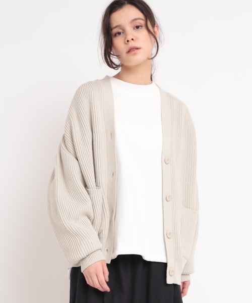 RNA-N（アールエヌエーエヌ）の「K2550 コットン畦ミリタリーカーディガン（カーディガン/ボレロ・レディース・カーキブラウン/サックスブルー/オフホワイト・MEDIUM）」の7枚目の写真