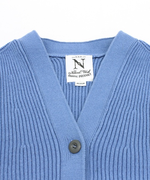 RNA-N（アールエヌエーエヌ）の「K2550 コットン畦ミリタリーカーディガン（カーディガン/ボレロ・レディース・カーキブラウン/サックスブルー/オフホワイト・MEDIUM）」の12枚目の写真