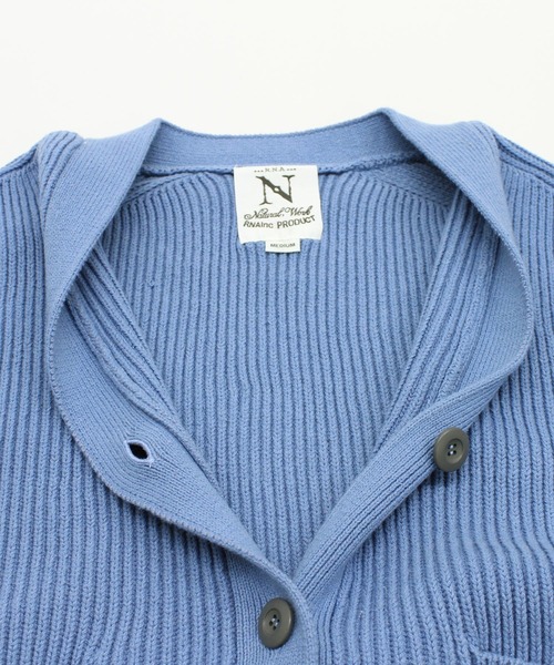 RNA-N（アールエヌエーエヌ）の「K2550 コットン畦ミリタリーカーディガン（カーディガン/ボレロ・レディース・カーキブラウン/サックスブルー/オフホワイト・MEDIUM）」の9枚目の写真