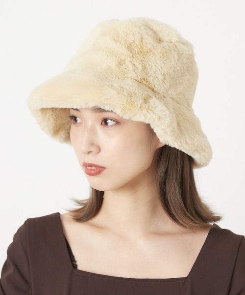 CIAOPANIC（チャオパニック）の「フェイクファーバケットハット（ハット・レディース・ブラック/ダークグレー/クリーム・FREE）」の6枚目の写真