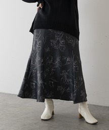 natural couture | 長さ変えられるふくれジャガード線画スカート(スカート)