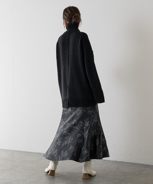 natural couture(ナチュラルクチュール)の「長さ変えられるふくれジャガード線画スカート(スカート・レディース・ブラック/ベージュ/グリーン/アイボリー・FREE)」の20枚目の写真