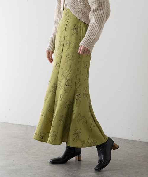 natural couture(ナチュラルクチュール)の「長さ変えられるふくれジャガード線画スカート(スカート・レディース・ブラック/ベージュ/グリーン/アイボリー・FREE)」の21枚目の写真
