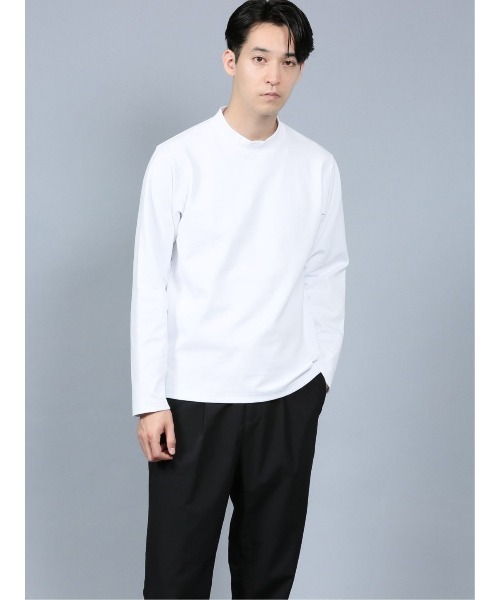 renoma HOMME（レノマオム）の「レノマ オム/renoma HOMME ストレッチ モックネック長袖Tシャツ（Tシャツ/カットソー・メンズ・ホワイト/ブラック・LARGE/X-LARGE/MEDIUM）」の2枚目の写真