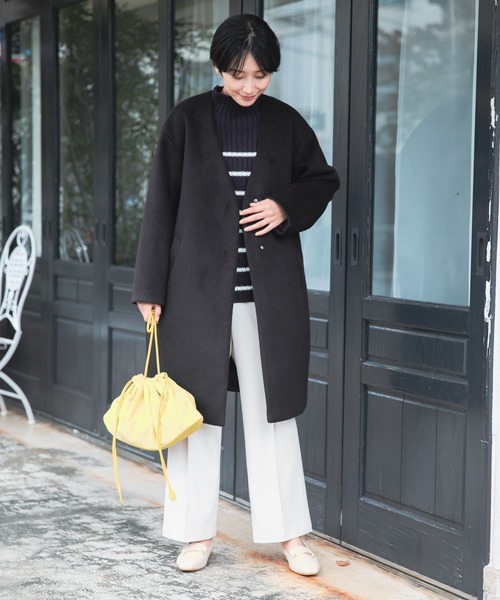 LEPSIM（レプシィム）の「ワイド巾着ショルダーバッグ　255491（ショルダーバッグ・レディース・ベージュ/イエロー/ブラック・ONE SIZE）」の10枚目の写真